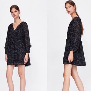 Black floral Zara dress size small